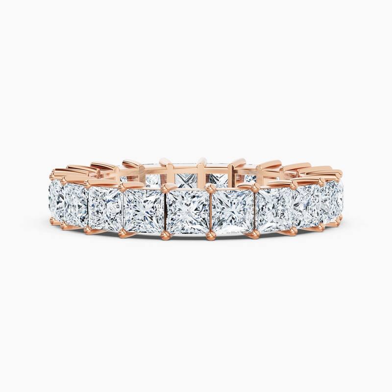 Auriya 14k Gold Princess Lab Grown Diamond Eternity Band 2.50 - 11.25 ct. tw. (F-G, VS) - 4.20 ct. wt. - 5 - Rose
