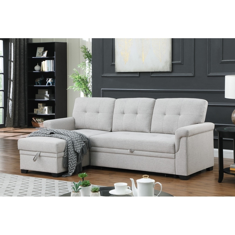 Copper grove perreux linen reversible sleeper shop sectional sofa