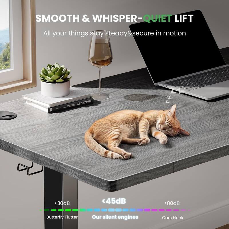 SIAGO Electric Standing Desk Height Adjustable Computer Desk with Cable Management & Spacious Work Surface