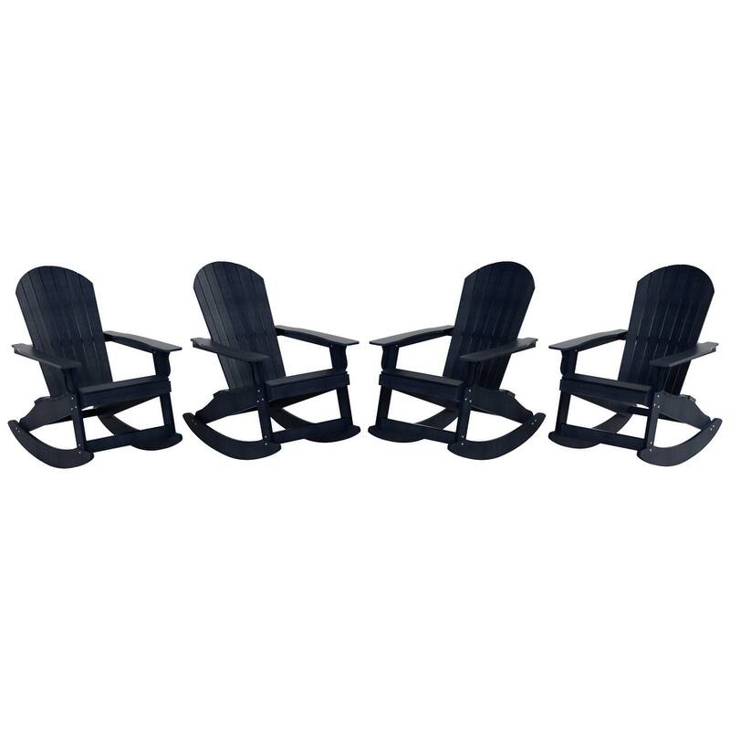 Vineyard HIPS Outdoor Eco-Friendly All Weather Seashell Rocking Adirondack Chairs (Set of 4)