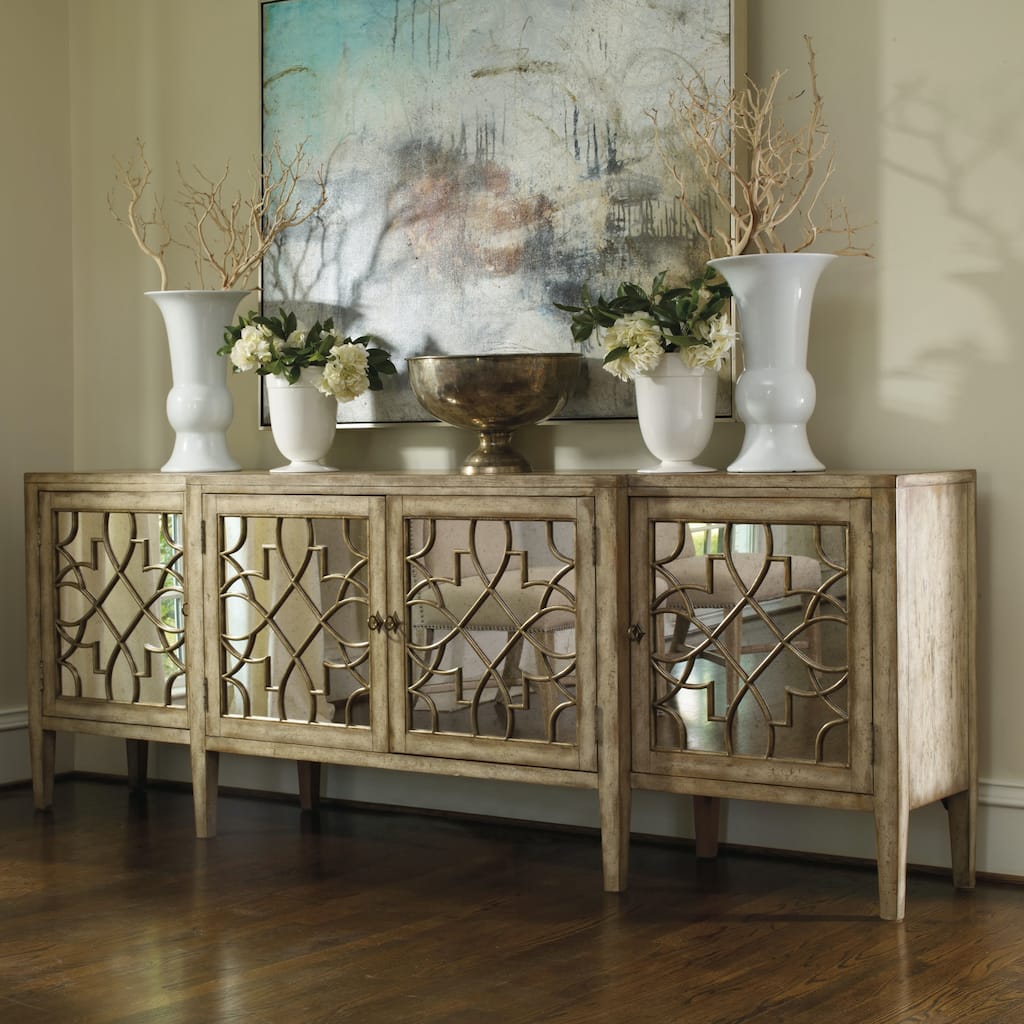 Hooker Furniture Contemporary 105" Wide Four Door Mirrored Console