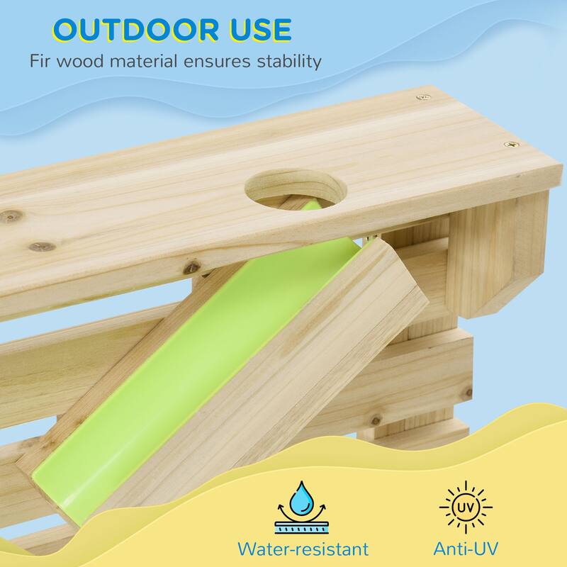 Kids Picnic Table with Umbrella and Storage Inside, Sand and Water Table, Kids Outdoor Furniture, Wooden Bench Backyard