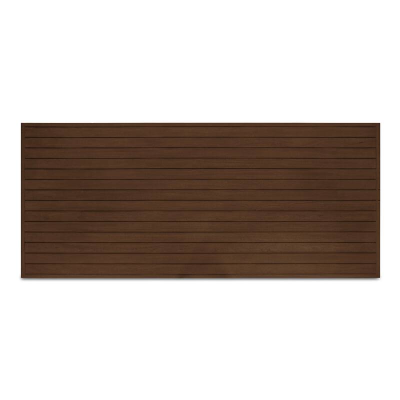NADAAL STUDIOS Zirelle Outdoor Dining Table, Traditional Slatted Top, FSC Certified Solid Teak, Seats 8-10, Brown