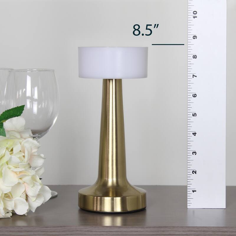 LED Lighted Metal Saucer Mini Touch Sensor Desk Lamp - 8.5" - Gold