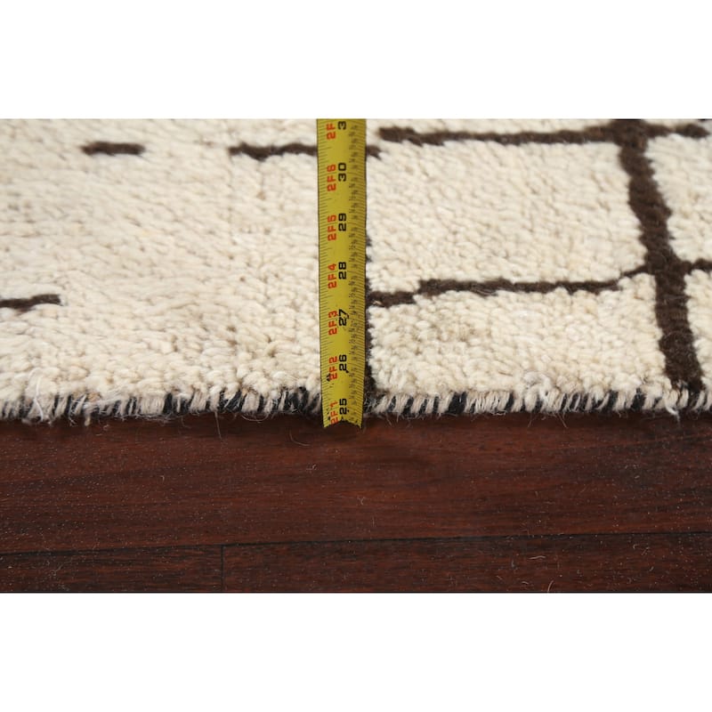 Tribal Moroccan Oriental Home Decor Area Rug Hand-knotted Wool Carpet - 4'1" x 6'7"