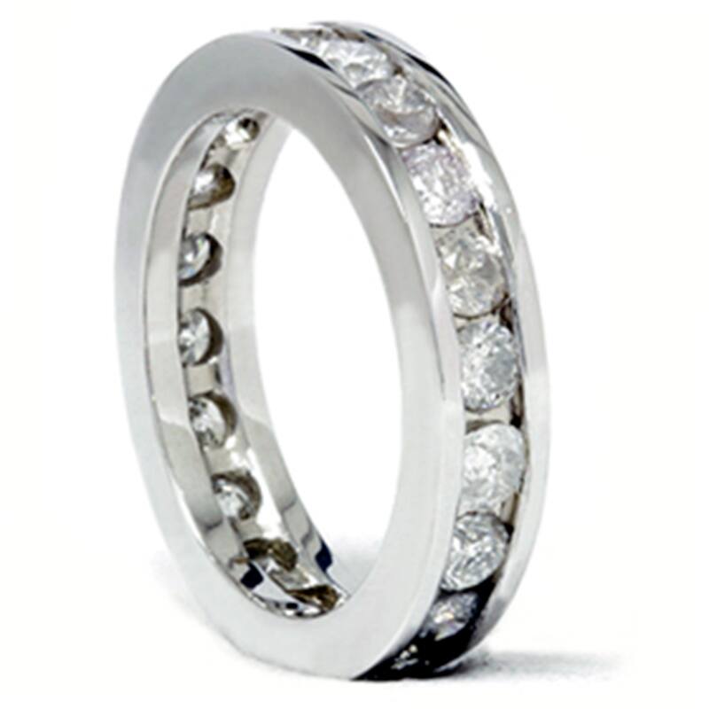 2 CT Channel Set Round Diamond Eternity Ring White Gold