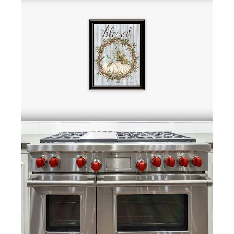 TrendyDecor4U Contemporary "Blessed Wreath" Framed Print Wall Art