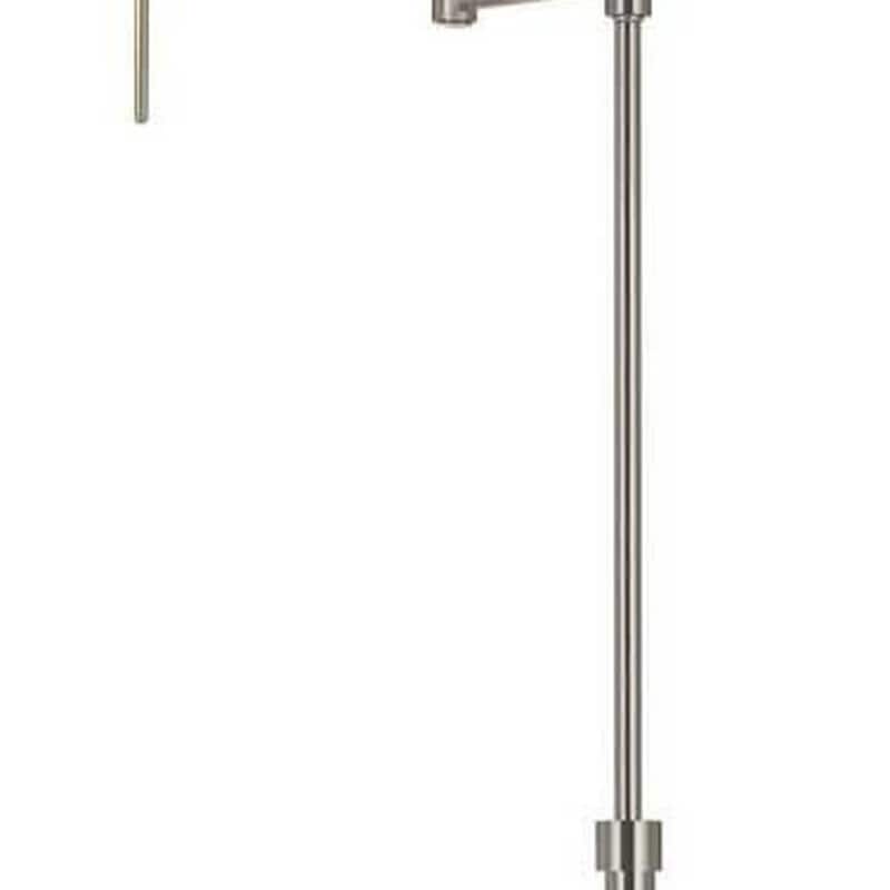 61" Nickel Metal Adjustable Swing Arm Floor Lamp With Gray Shade - 21.25" x 10" x 61"