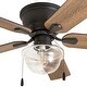 preview thumbnail 9 of 7, The Gray Barn East Cowes 52-inch Coastal Indoor LED Ceiling Fan with Pull Chains 5 Reversible Blades - 52