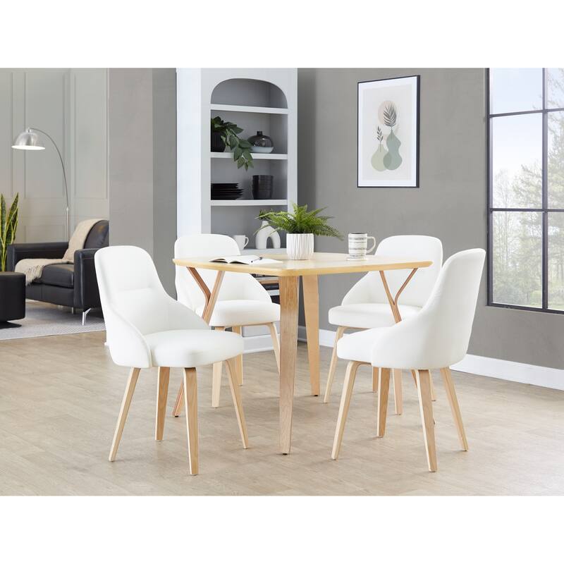 Carson Carrington Yvette Upholstered Chair with Natural Bent Wood Legs (Set of 2)