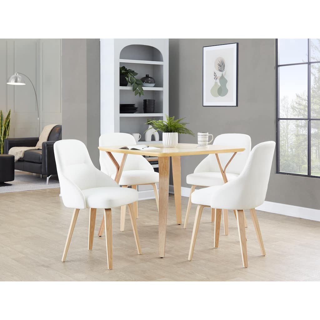 Carson Carrington Yvette Upholstered Chair with Natural Bent Wood Legs (Set of 2)