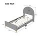 preview thumbnail 17 of 52, Twin/Full Size Velvet Bed Frame with Classic Semi-circle Shaped Headboard, Upholstered Platform Bed w/ Metal Legs for Kids Teens