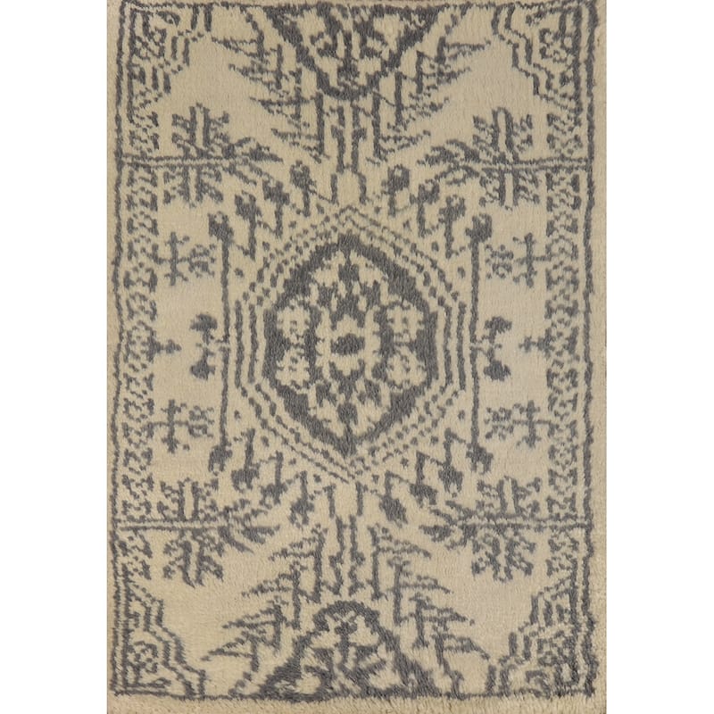 Moroccan Oriental Foyer Rug Hand-Knotted Wool Carpet - 2'0"x 3'0"