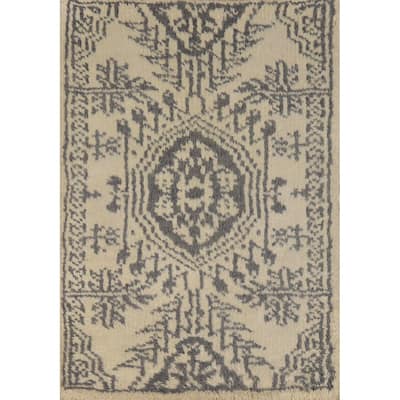 Moroccan Oriental Foyer Rug Hand-Knotted Wool Carpet - 2'0"x 3'0"