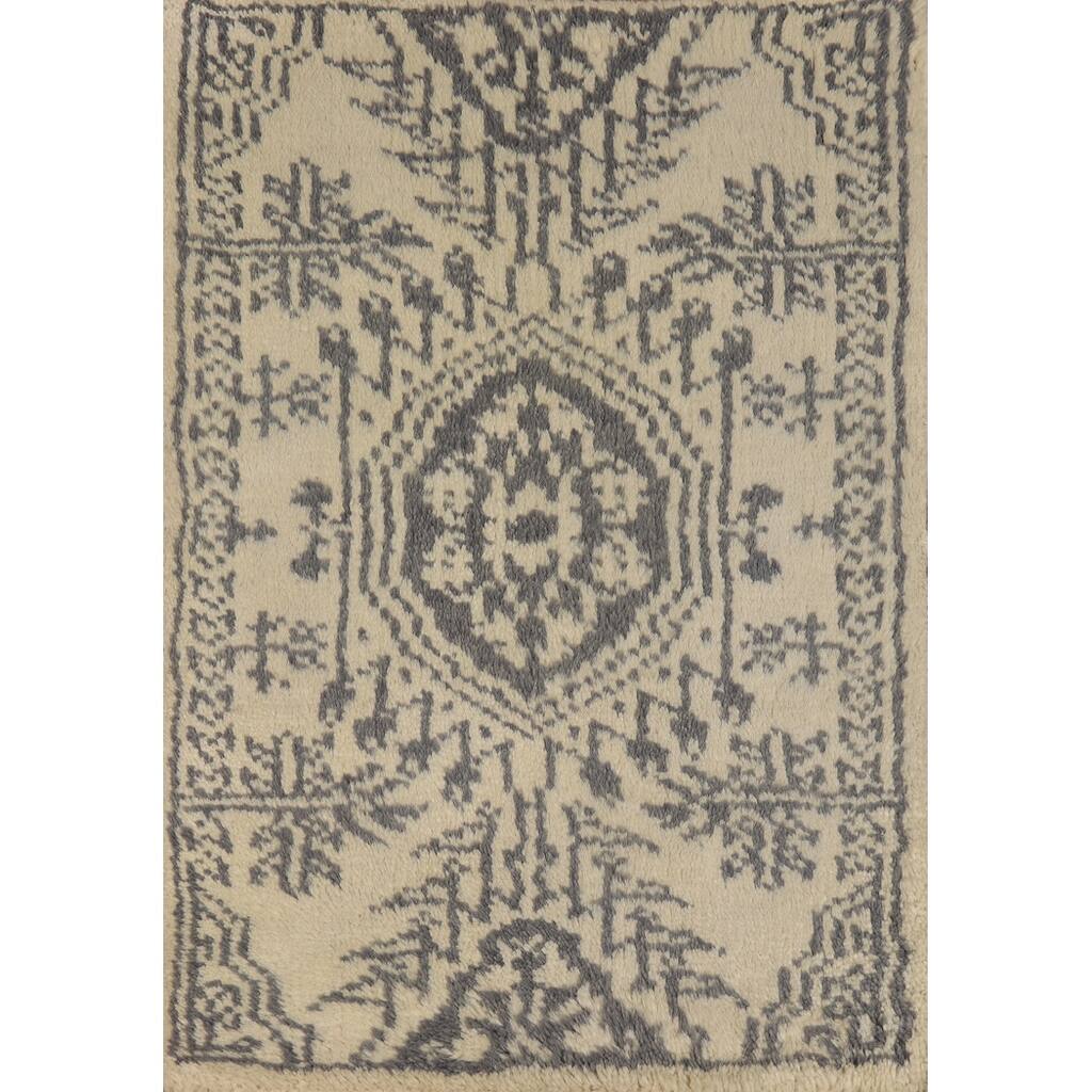Moroccan Oriental Foyer Rug Hand-Knotted Wool Carpet - 2'0"x 3'0"