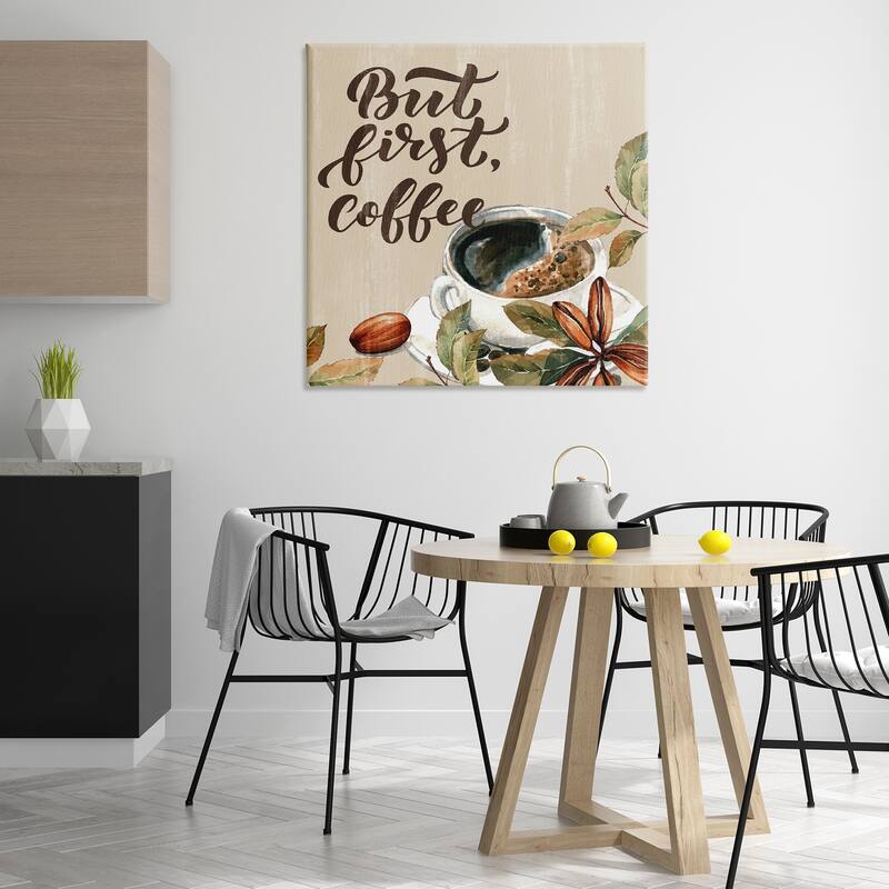 Stupell Rustic But First Coffee Canvas Wall Art Design By Kim Allen