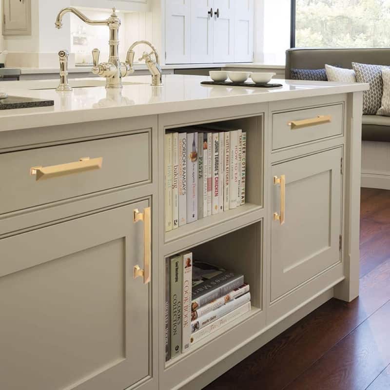 Utopia Alley Tristan Pull Handle - Decorative Cabinet Gold Drop Pull Handles, 3.75" Center to Center