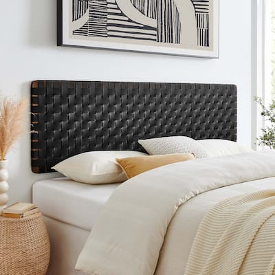 Sparta Wall-Mount Twin/Full/Queen/King Vegan Leather Weave Headboard