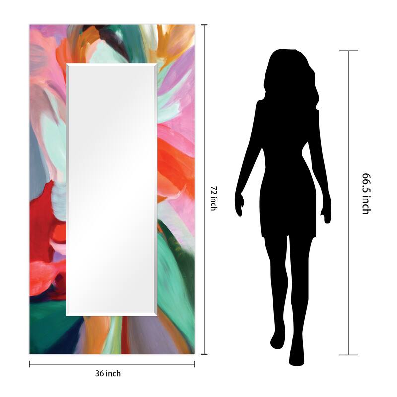Abstract Rectangular Beveled Wall Mirror, Leaner,Large Mirror, Bathroom Mirror,Cheval Mirror,Ready to Hang