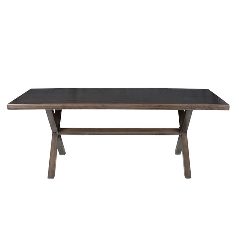 Mersin 6-Piece Outdoor Dining Set with Bench, Light Gray