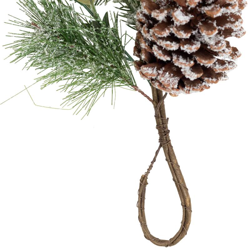 Lightly Flocked Mixed Pine and Magnolia Artificial Christmas Garland - 5.75' x 8" - Unlit