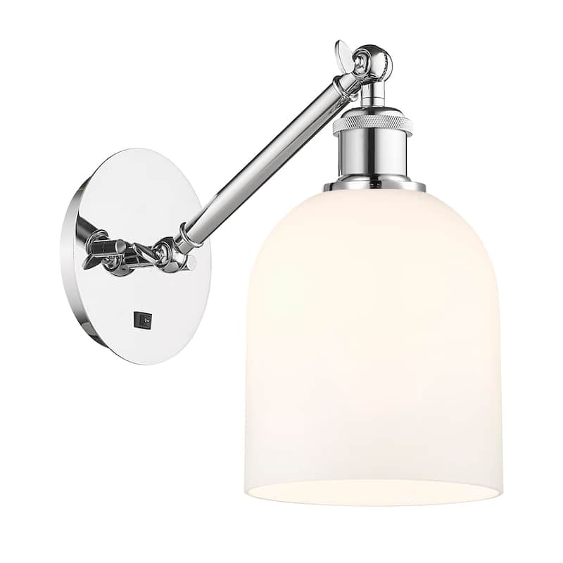 Innovations Lighting 317-1W-10-6 Bella Sconce Bella 10" Tall Wall - Polished Chrome / Gloss White