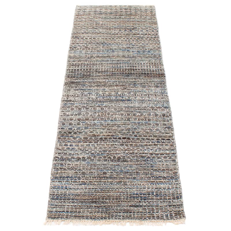 ECARPETGALLERY Hand-knotted Mystique Multi Color Viscose, Wool Rug - 2'6 x 8'3