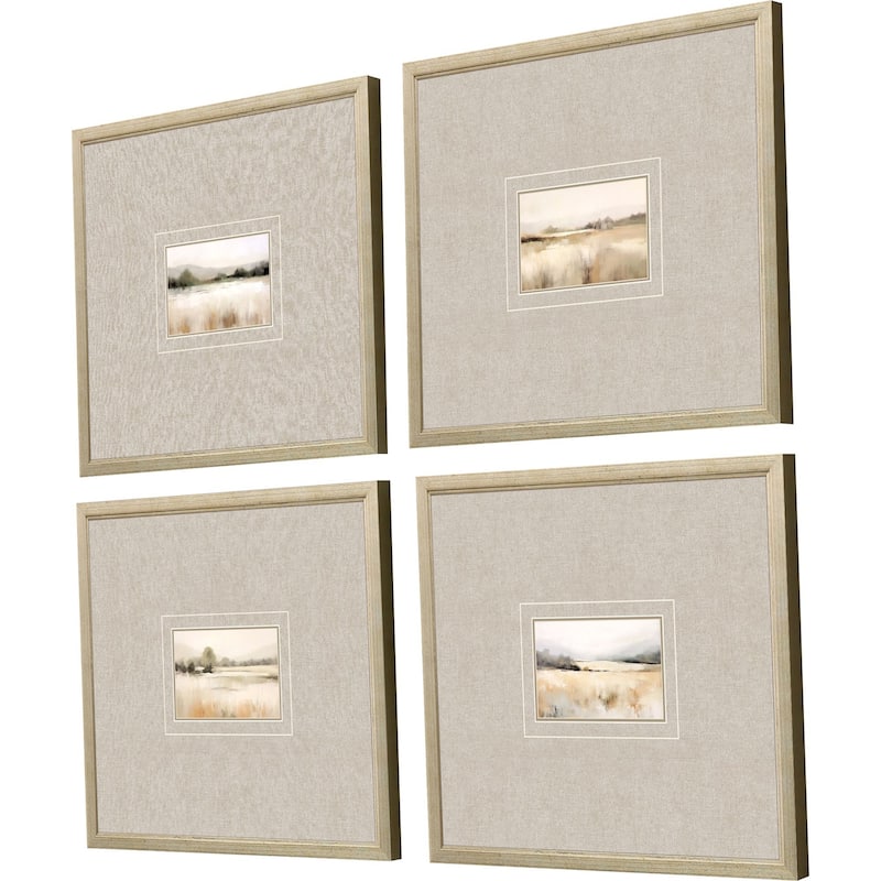 Subtle Landscape S/4 Framed Art Giclee Under Glass