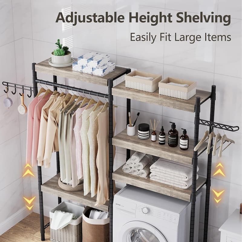 Washer and Dryer Shelves, 5 Tiers Laundry Room Storage and Organizer