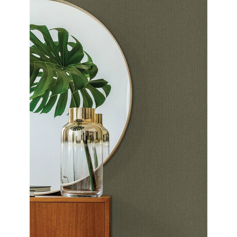 Advantage Hoshi Green Woven Wallpaper - 20.9in x 396in x 0.025in - 20.9in x 396in x 0.025in