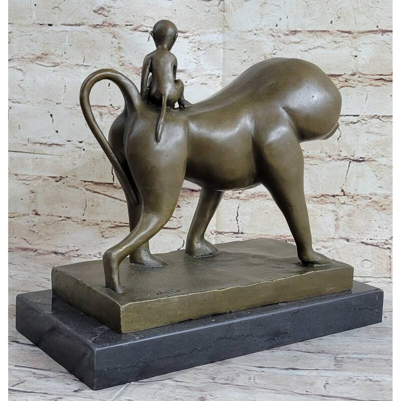 Baboon Baby Monkey Bronze Statue Sculpture Figure Modern Art Vobisova 10 Inches X 10.5 Inches