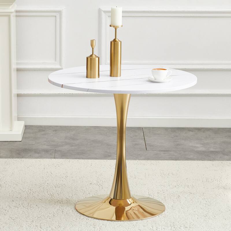 Kitchen Table with Thickened Tabletop, Round Tulip Dining Table, Bistro Table Circle Table Coffee Table
