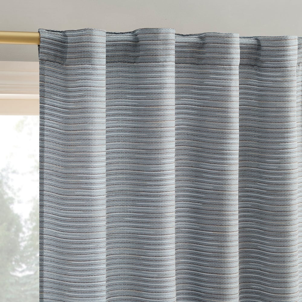 No. 918 Laurel Space Dyed Textured Semi-Sheer Back Tab 1-Piece Curtain Panel, Single Panel