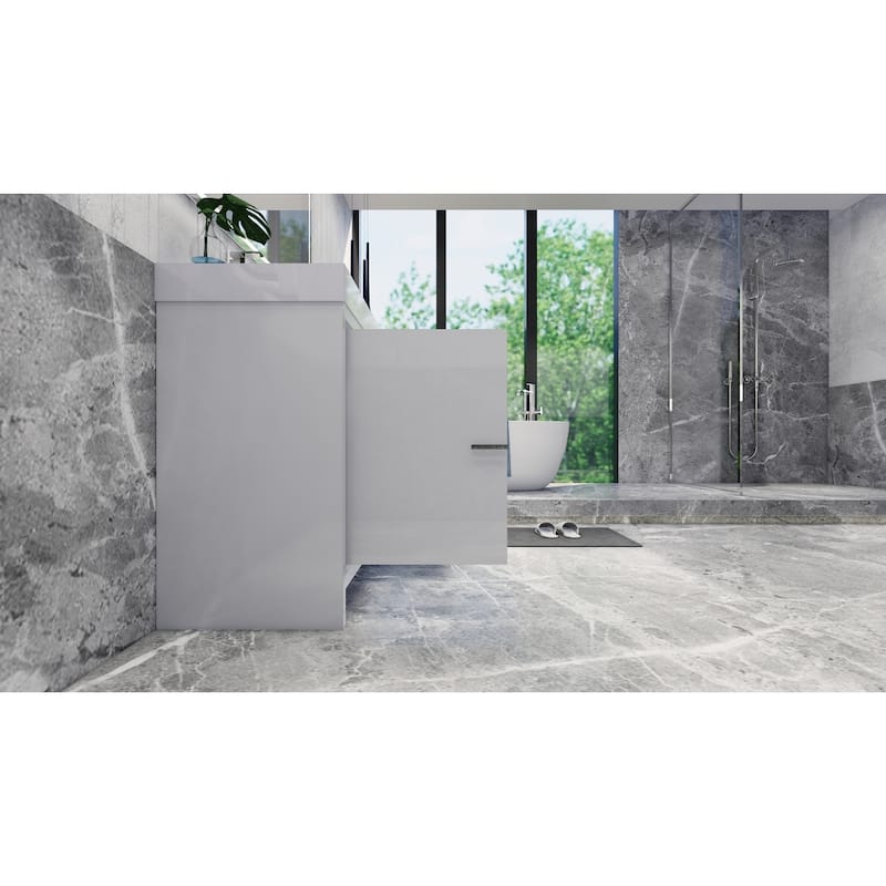 Dove 60'' Freestanding Vanity with Double Reinforced Acrylic Sink
