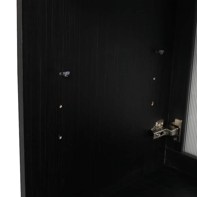 24/32 inch Freestanding Bathroom Vanity Set in Black with Integrated Ceramic Sink