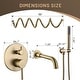preview thumbnail 32 of 41, Solid Brass 2 Handle Wall Mounted Roman Tub Faucet With Handheld Shower