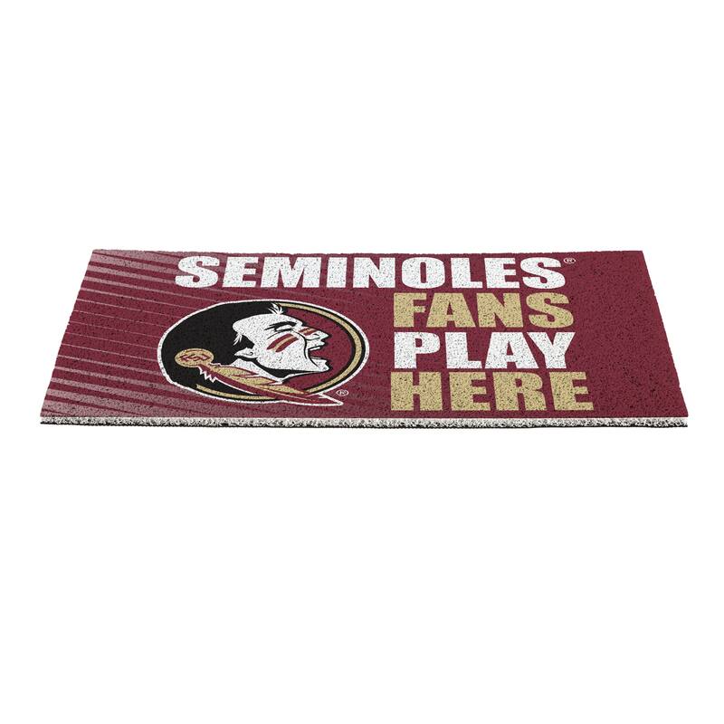 28 in. x 16 in. Florida State University "Fans Play Here" PVC Door Mat