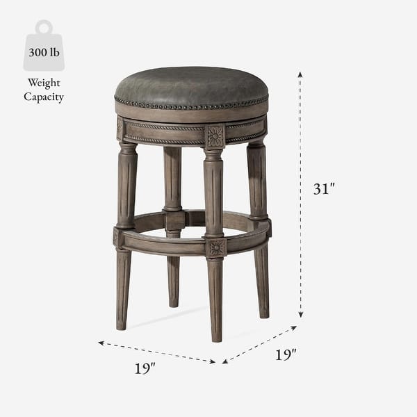 dimension image slide 1 of 16, Maven Lane Pullman Backless Swivel Kitchen Stool