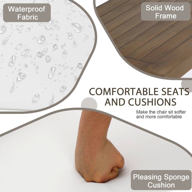 Outdoor Furniture Wood Armless Loveseat Sofa With Cushion