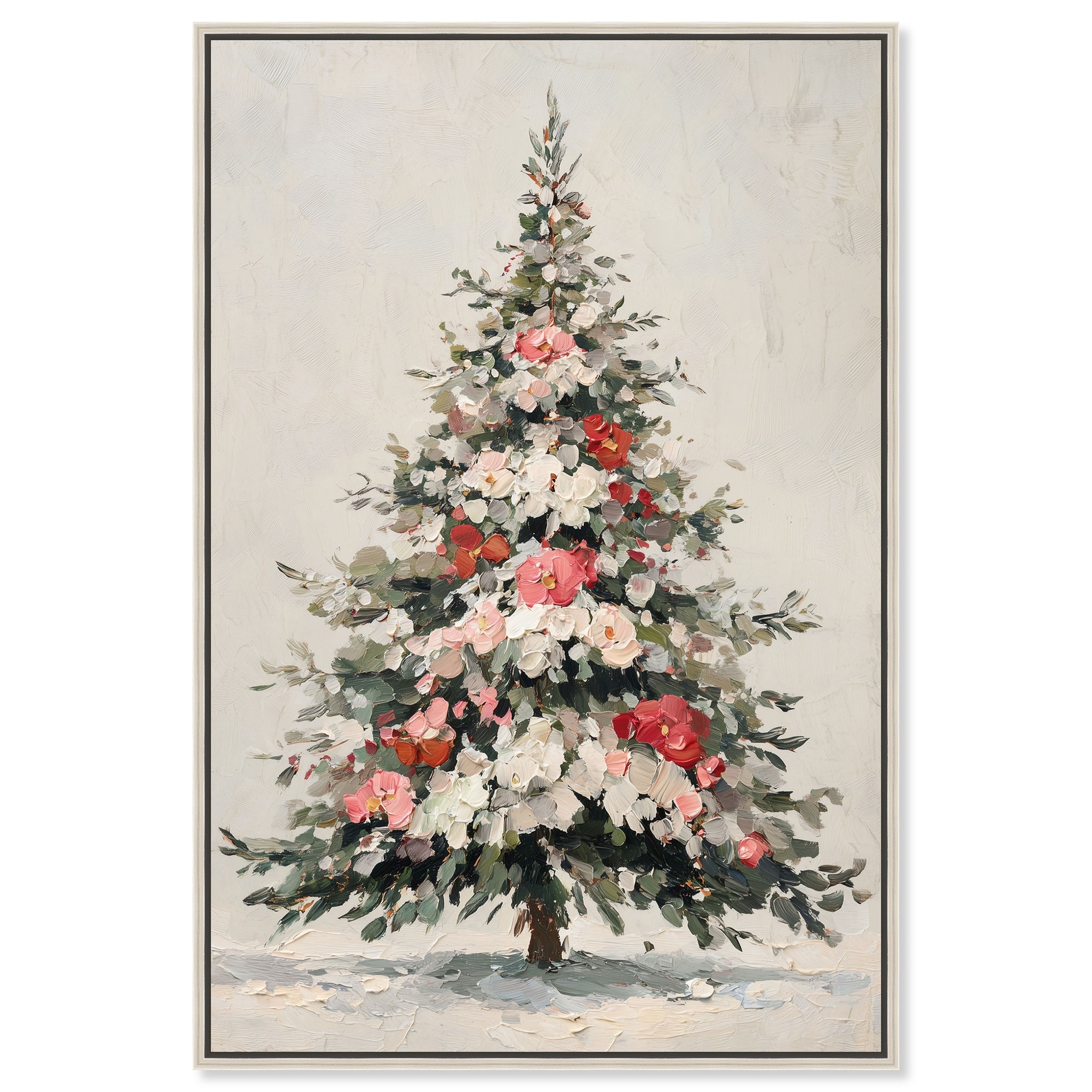 Festive Florals I Christmas Wall Decor Canvas Print by Art Remedy