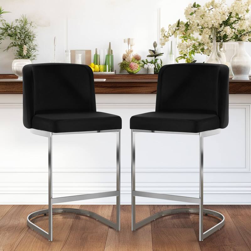 26" Upholstered Bar Stools, Counter Height Stools - 18.11"W x 19.69"D x 37.4"H
