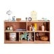 preview thumbnail 2 of 9, Natural Wooden 5-Compartment Cubby Storage Shelf Cabinet Perfect for Kids Room - 48” × 13” × 24”