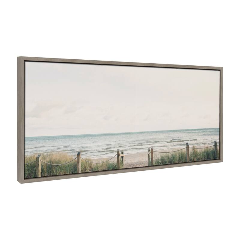 Kate and Laurel Sylvie Pale Sky Framed Canvas by Emiko and Mark Franzen of F2Images - 18x40 - Grey