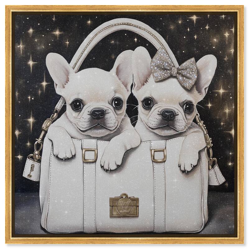 Constellation Frenchie Purse Canvas by Art Remedy - Gold - 30" x 30"