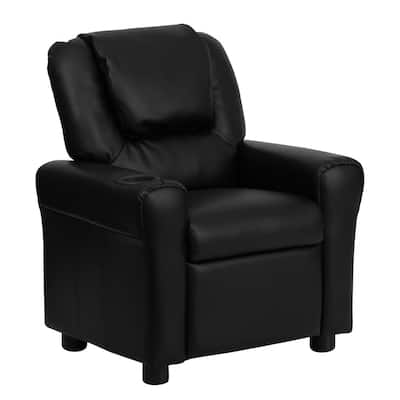Contemporary Kids Recliner with Cup Holder and Headrest - 24"W x 21.5" - 36.5"D x 27"H