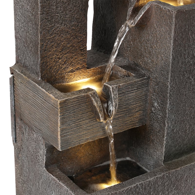 5-Tier Cascading Fountain with Warm White LED Lights
