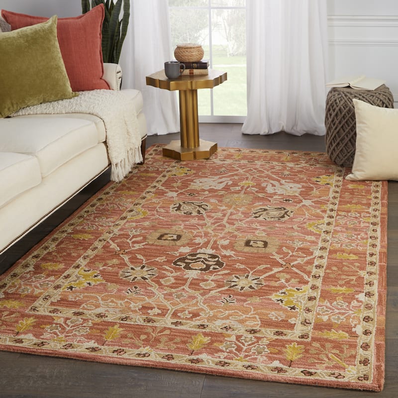 Jaipur Living Cardamom Collection Floral Medallion Wool Area Rug
