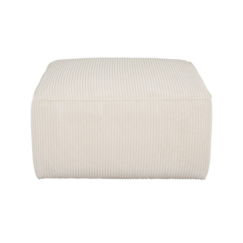 Square Ottoman, Corduroy - Beige