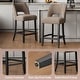 preview thumbnail 20 of 59, Upholstered Counter Height Bar Stools with wood legs for Kitchen Island Dining Room