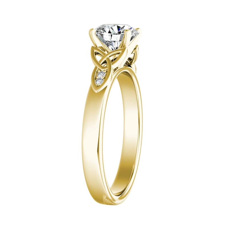 Auriya 14k Gold Modern 1 1/2ct Round Moissanite Engagement Ring